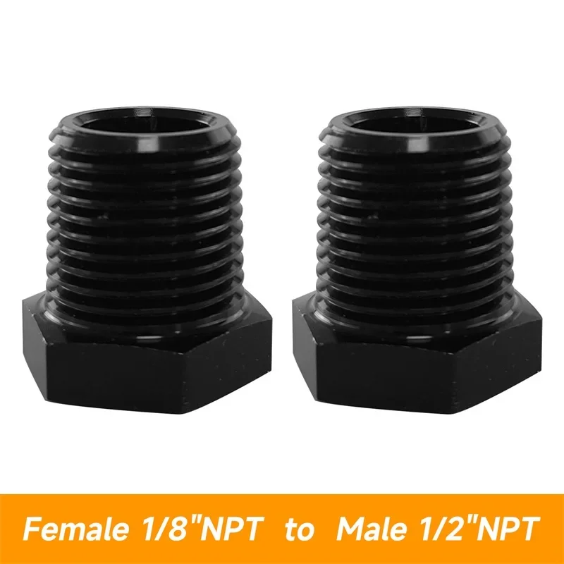 Universal Aluminum 2pcs Thread Reducer Bushing Pipe Fitting