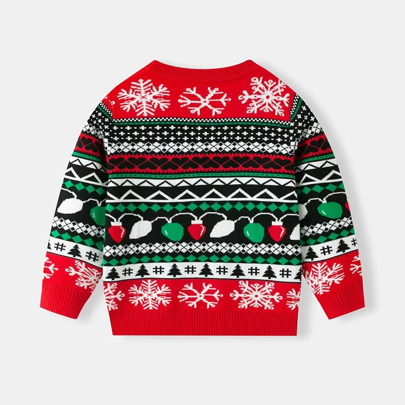 Kid Cartoon Dinosaur Knitwear Sweater Winter Pullover Child Baby Girls Boys Casual Sweater Party Clothes New Year Christmas Gift