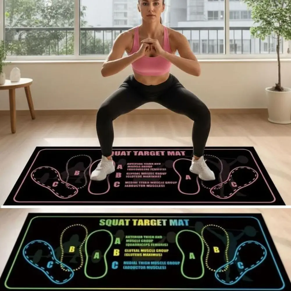 Non-slip Workout Target Mat Wear Resistant Easy Clean Exercise Floor Mat Soft Elastic Diatom Mud Foot Placement Mat Living Room