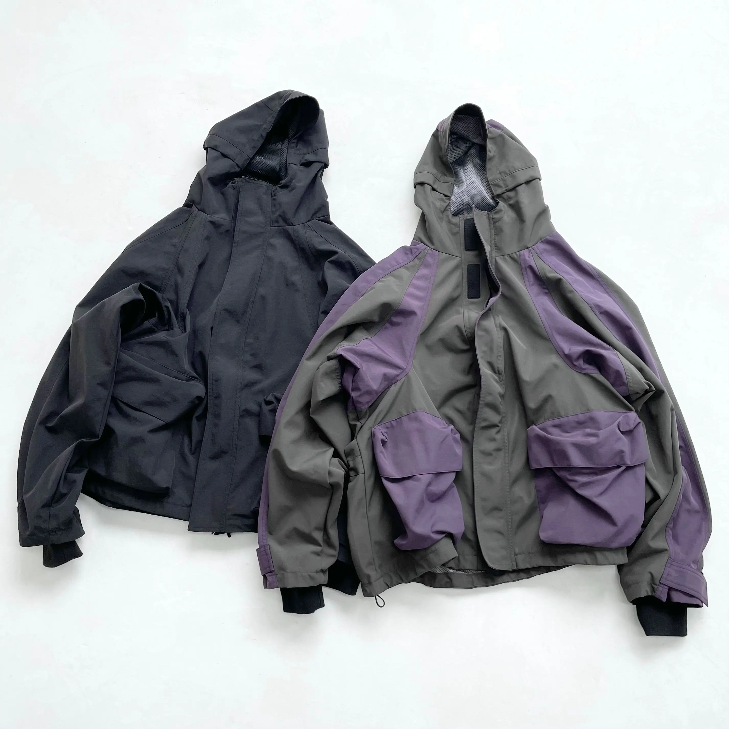 

2025ss Mens Jackets Coats Plus Size Waterproof Windproof Grey Purple Zipper High Quality Oversized Hoody