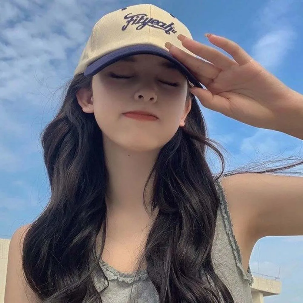 

Adjustable Letter Embroidery Baseball Cap Sunscreen Hip-hop Unisex Peaked Cap Cotton Versatile Summer Sunshade Hats Outdoor