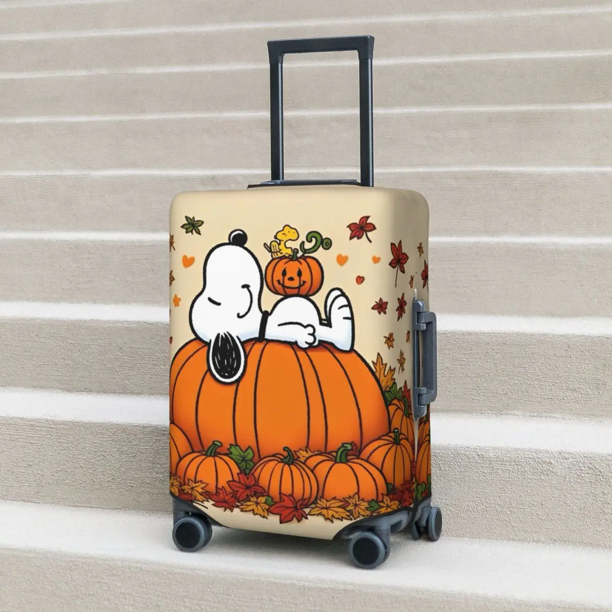 Snoopy Halloween Pumpkin Suitcase Cover Business Protection Flight Fun Luggage Accesories