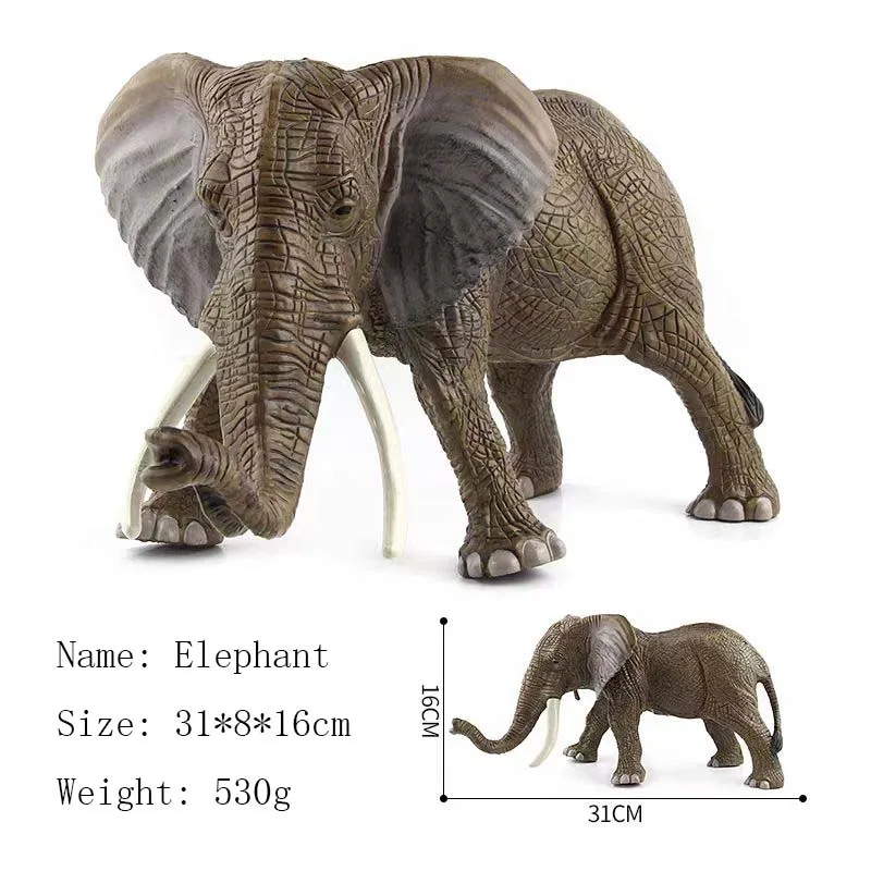 30 cm groot formaat Afrikaanse olifant wilde dieren Gesimuleerd Model PVC-materiaal cijfers actie kerstcadeaus jongen speelgoed wilde dieren