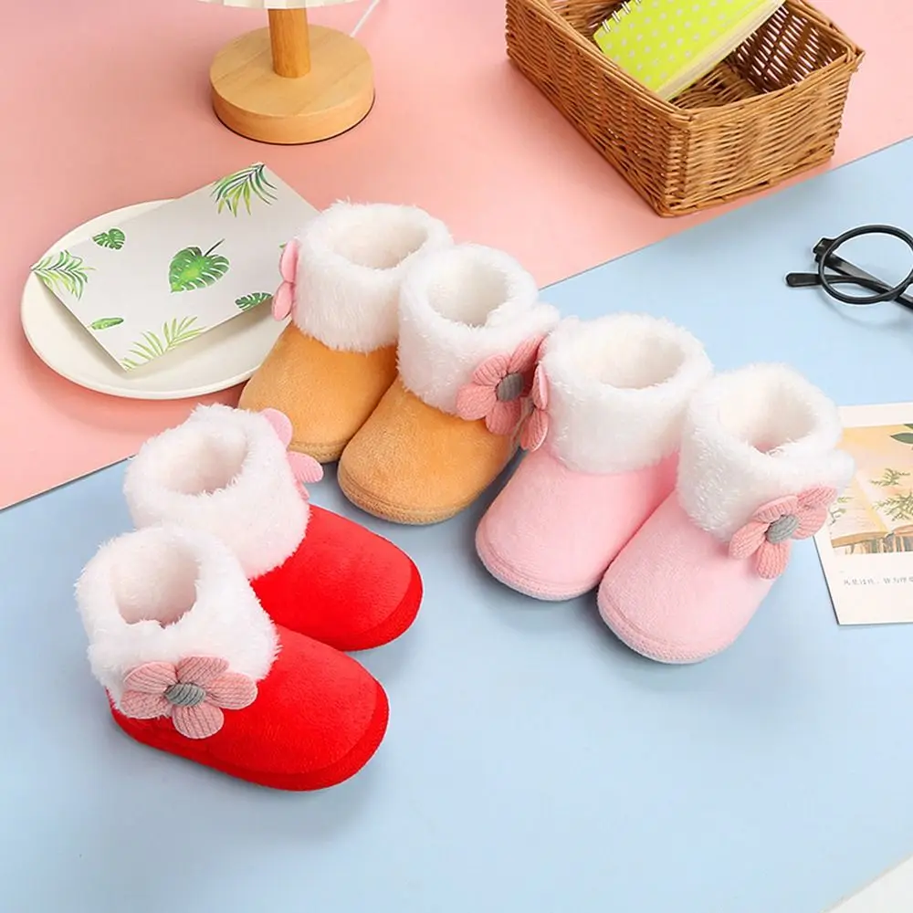 

1 Pair New Plus Thick Plush Wearable Protect Foot Cover Children's Cotton Shoes First Walkers Fawn Baby Toddler Shoes