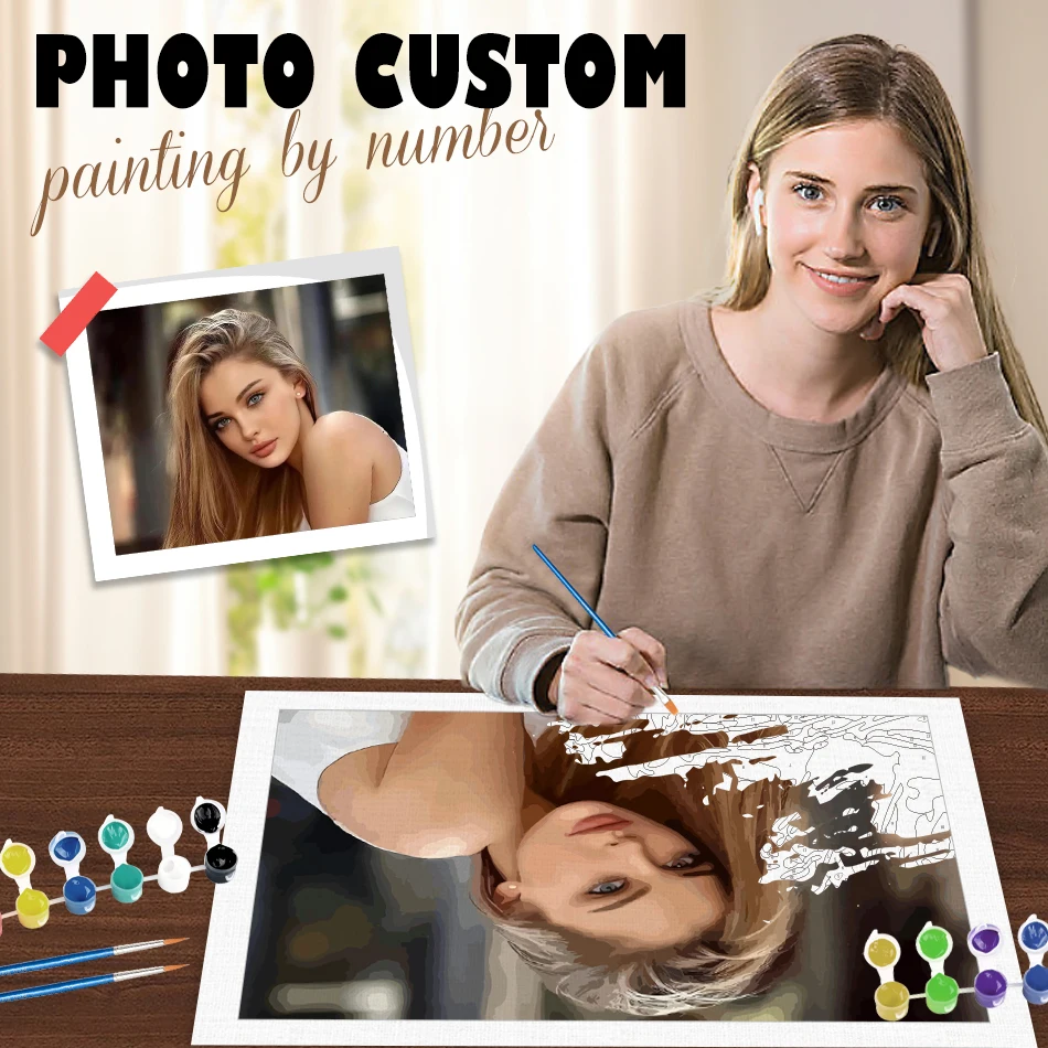 

PhotoCustom Paint By Numbers For Adults Family Portraits And Pet Coloring By Numbers Home Decor Artwork Customized Photo