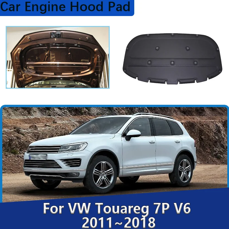 

Для Volkswagen VW Touareg 2012 7P V6 2011 ~ 2018 передний капот двигателя, звукоизоляционный коврик, ватный диск, теплоизоляция, автомобильные аксессуары