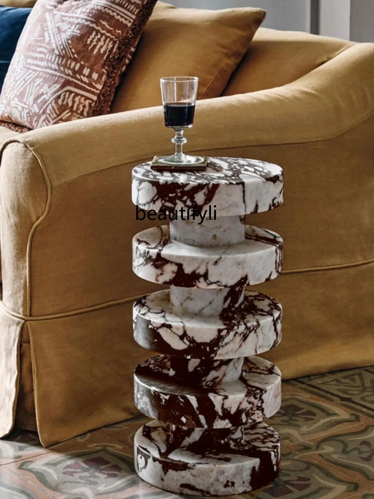 Nordic Marble Side Table Villa Showroom Balcony Sofa Edge Creative Corner