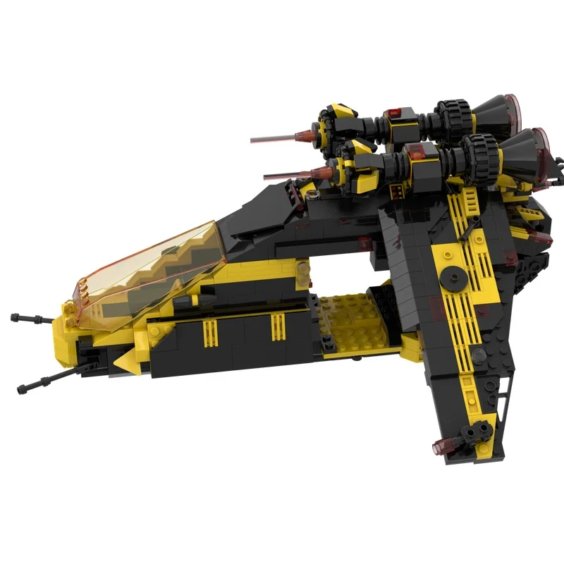 910pcs MOC Blacktron Gunship The bLAATcktron Model Building blocks Construction DIY creative toys Brick Christmas gift Birthday
