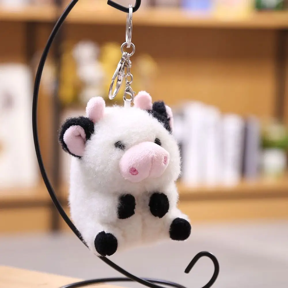 Porte-clés en Peluche de Vache de 10cm, Pendentif de Dessin Animé, pour Sac à Dos, Clé de Voiture, Cadeau d'Anniversaire