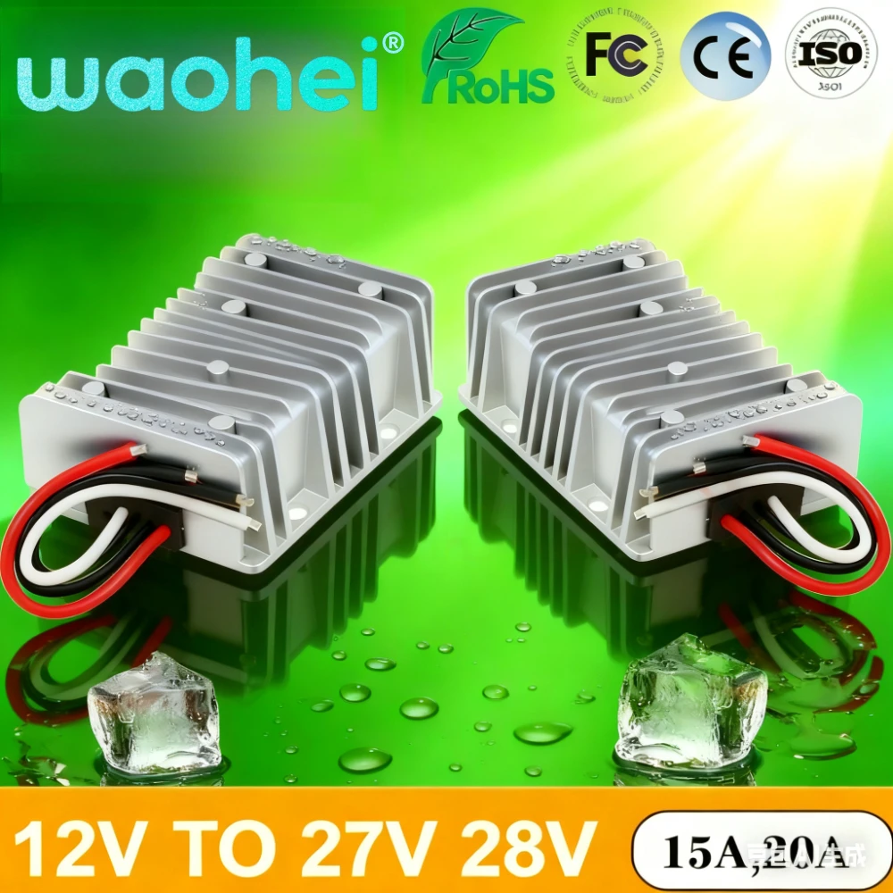 

Преобразователь постоянного тока в постоянный от 12 В до 27 В, 28 В, 15 А, 20 А, повышающий регулятор, импульсный повышающий источник питания, алюминиевый корпус, ROHS CE