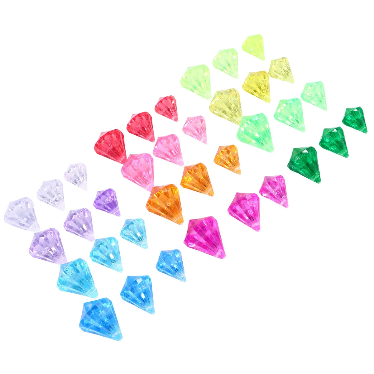 1 حقيبة أحجار كريمة بلاستيكية ملونة مقلدة جواهر واقعية أحجار كريستال الجليد لديكور الحفلات إكسسوارات ذاتية الصنع جو احتفالي