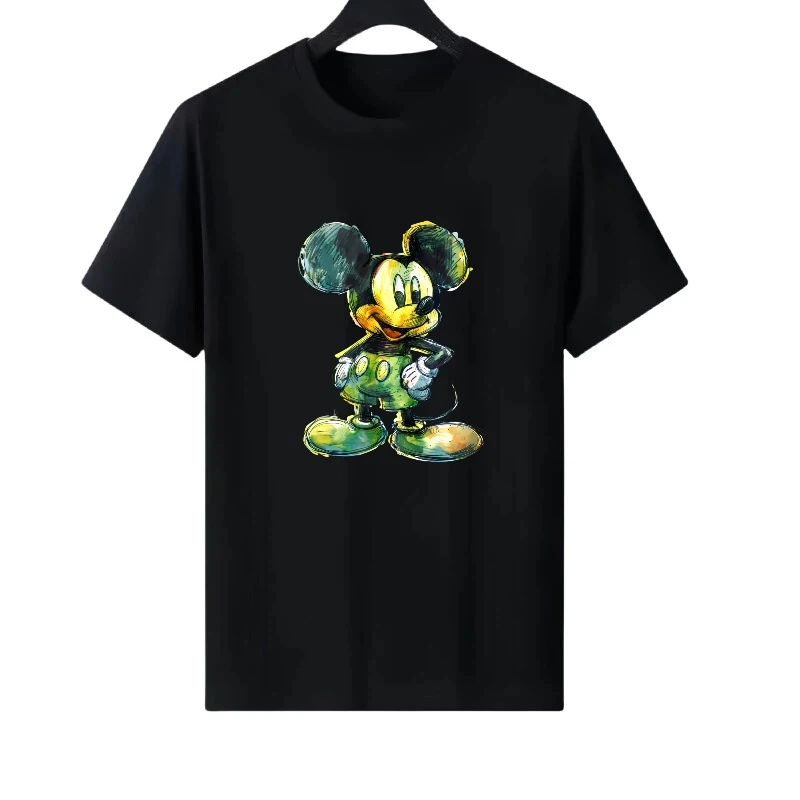 

Disney Микки Маус граффити узор женская модная одежда для родителей и детей топы женские дешевые футболки с короткими рукавами мужские блузки