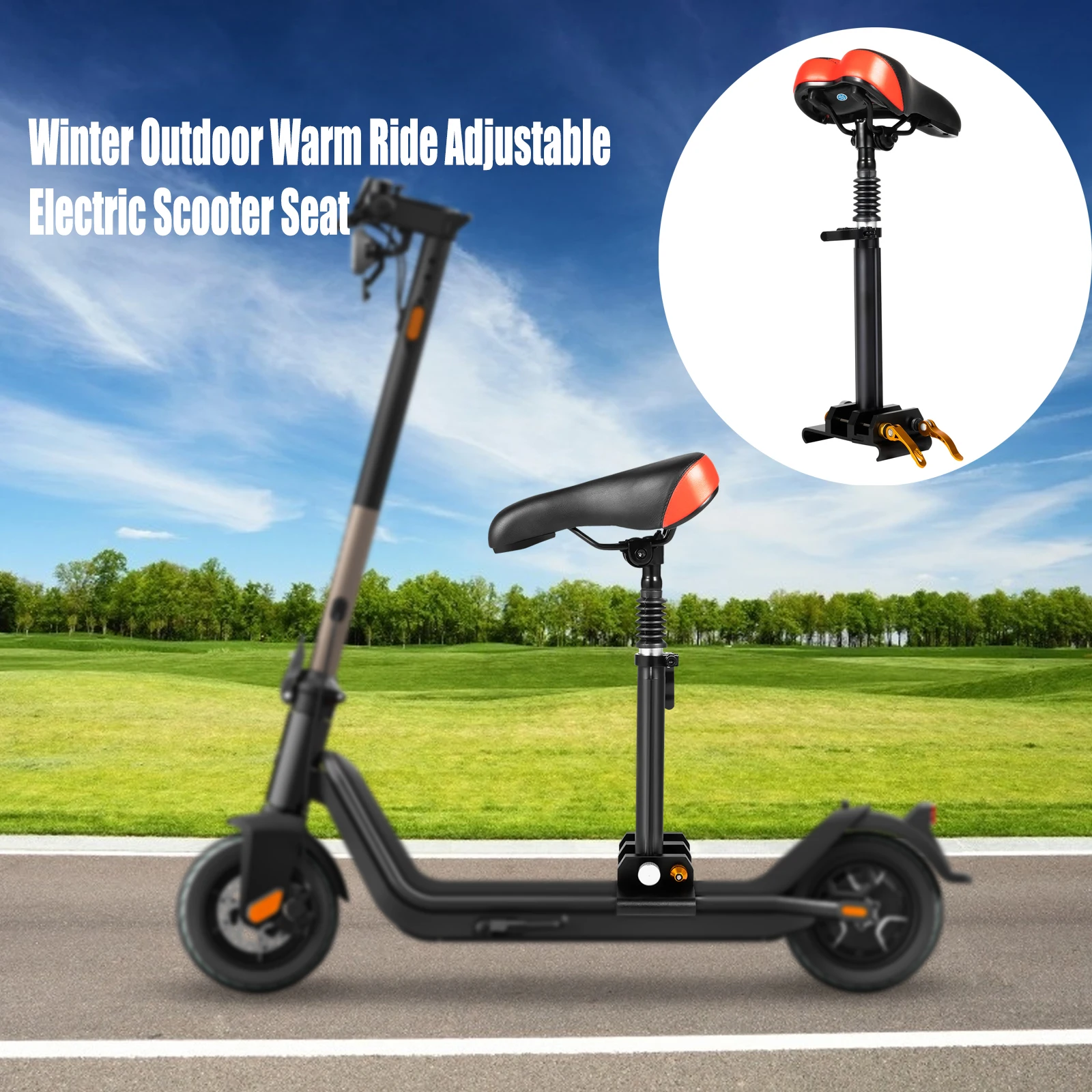 

Зимнее уличное теплое регулируемое сиденье для самоката для взрослых — подходит для самокатов с широкими изогнутыми краями, эргономичная подушка из полиуретана