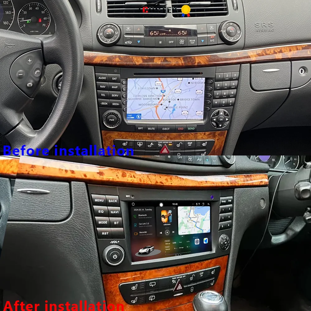 CHSTEK Carplay Multimedia-Player für Mercedes Benz W211 E G Klasse W219 W463 E200 CLS Autoradio-Haupteinheit Android 13 WIFI 4G GPS