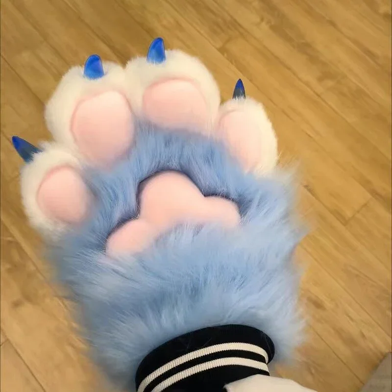 女の子のためのアニメ映画のコスプレ手袋、ロリータの毛皮のスーツ、着ぐるみ動物、ぬいぐるみ猫の爪、暖かい、ハロウィーンのパーティー、コスチュームアクセサリー、衣装ギフト