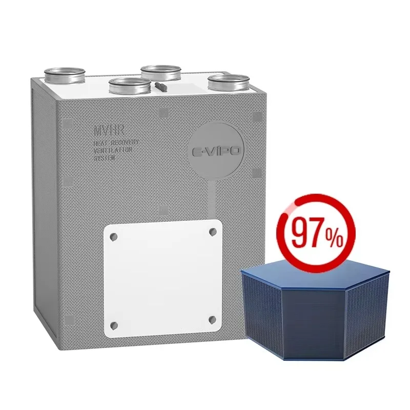 توفير الطاقة تهوية الهواء النقي الحائط نظام HVAC استعادة الهواء الالتفافية HRV نظام التهوية استعادة الحرارة