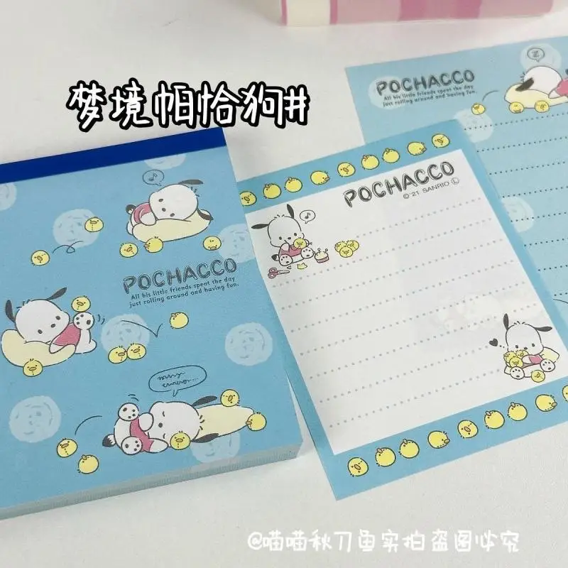 New Sanrio Sticky Notes Today\'s Japanese Cartoon Cute Cinnamoroll Pochacco Hellokitty Sticky Notes Kawaii Non Adhesive Notebook