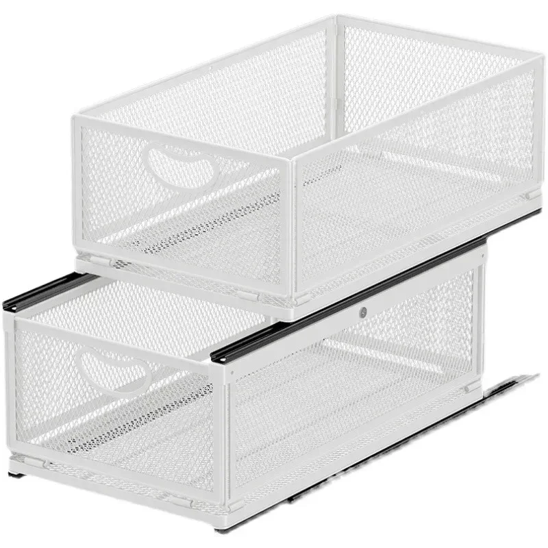 Cabinet pull-out storage basket Sink drawer storage box Kitchen seasoning Miscellaneous storage rack basket