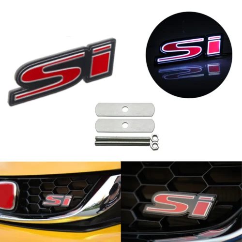 

LED Si Racing Emblem Light Car Front Bumper Grille Badge Lamp for CIVIC SPIRIOR Car Accessories Decor