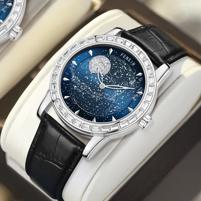 Luxurious and Elegant Men's Watch, Fashionable Starry Sky Watch for Men, Stylish Business Casual, Simple and Stylish, Waterproof Calendar Quartz Watch for Male Students, European and American Style, Campus Stylish Casual Simple Watch for Male Students, Trendy, Simple yet Luxurious Men's Watch Gift, Casual Style, the Best Gift for Him