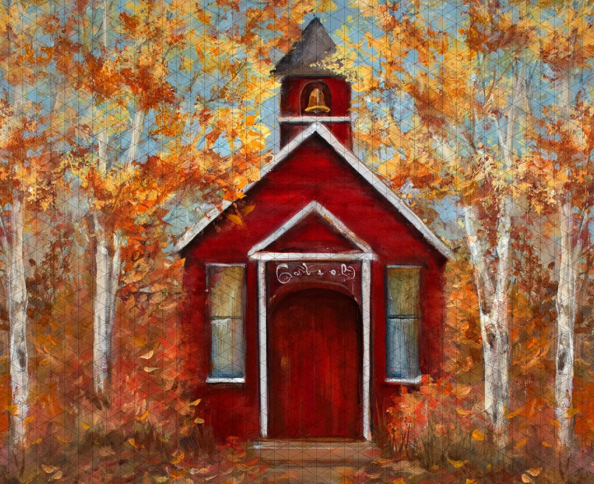 fall back to School House Autumn Tree Leaves backdrops High quality computer print scenic Photography Studio Backgrounds