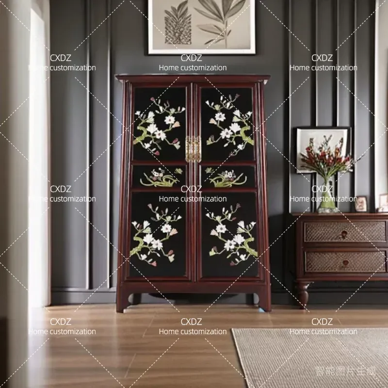 New Chinese Style Elm Locker Side Cabinet Light Luxury High End Porch Cabinet Packaged And Delivered To Households