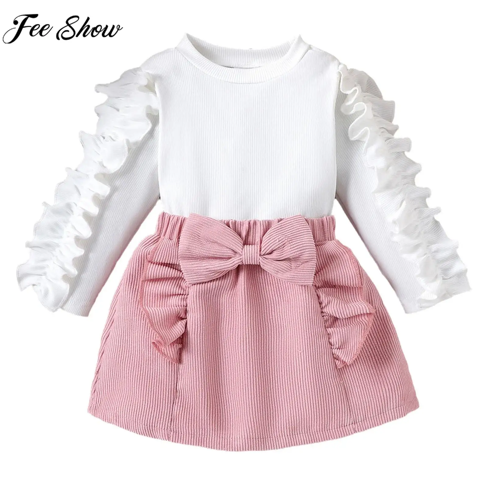 

Toddler Baby Girls Sweet Cute Outfit Long Sleeve Tops Dress Spring Autumn Christmas Birthday Wedding Party Photography Costume