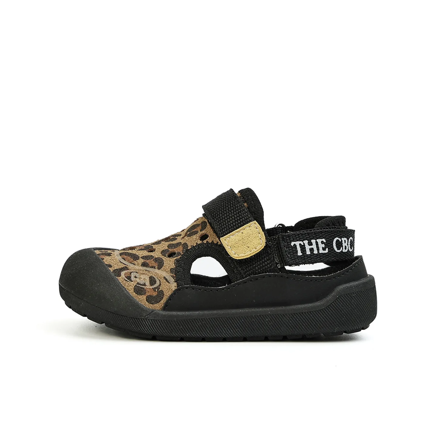 

Leopard Print Kids' Hole Shoes with Anti-Kick Toe, Breathable Functional Sandals, Wide Fit Non-Slip Summer Casual Sneakers