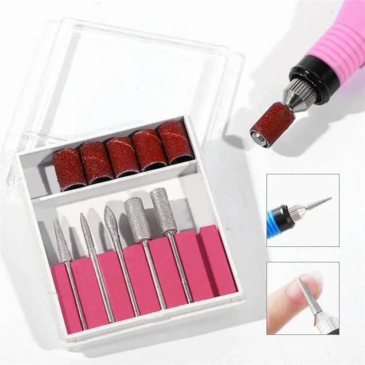 

12 шт./компл., аксессуары для резки ногтей, дрель для маникюра, набор профессиональных и инструментов, пилочки для педикюра, абразивные материалы