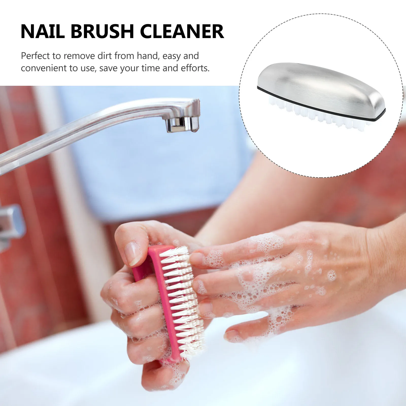 

Stainless Steel Cleaning Multi-Functional Kitchen Hand Washing Scrub Tool Flexible Bristles Odor Removal Nail Scrubber