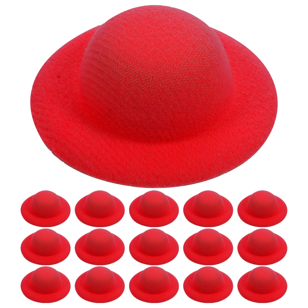 20 Pcs Mini Straw Hat Hats Miniature Tiny Decoration Ornament Eva Imitation Party Dressing Accessories