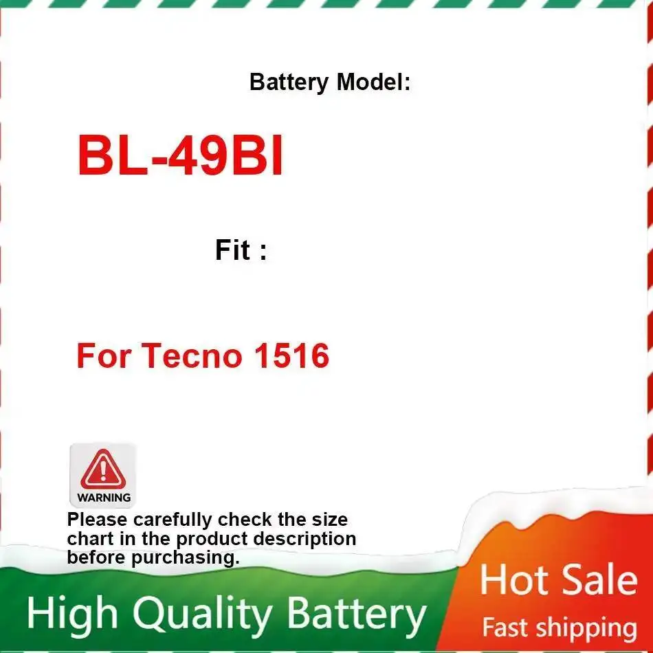 

Для мобильного телефона Tecno 1516, износостойкий аккумулятор 5000 мАч BL-49BI