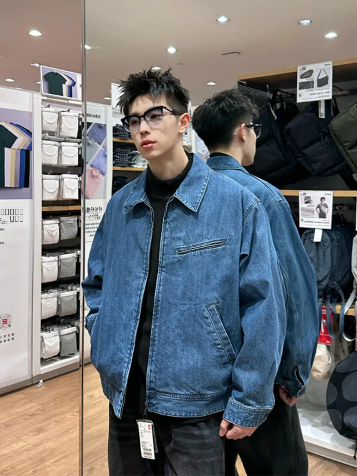 

Мужская джинсовая куртка Waed на молнии в уличном стиле, рабочая куртка в стиле Детройт, модная верхняя одежда для весны, осени и зимы