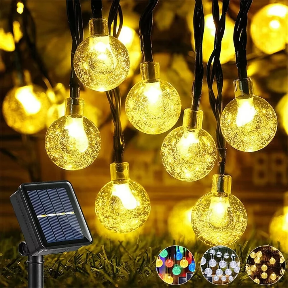 

Solar Lights Outdoor Garden Decor Vintage LED Bulb String Lights Powered by Solar Energy for Fairy Ball Hanging Lamp Ambiance