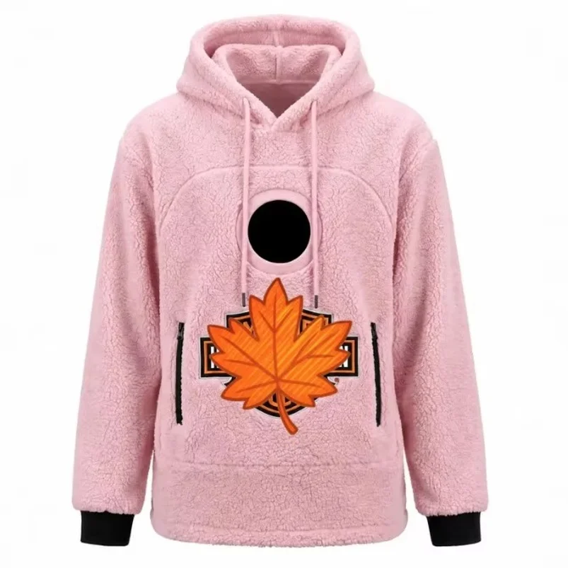#European American Fleece Hoodie With Pet Pouch Drawstring Pocket, Unisex Loose Warmth, Hoodie Oversized For Dogs And Cats