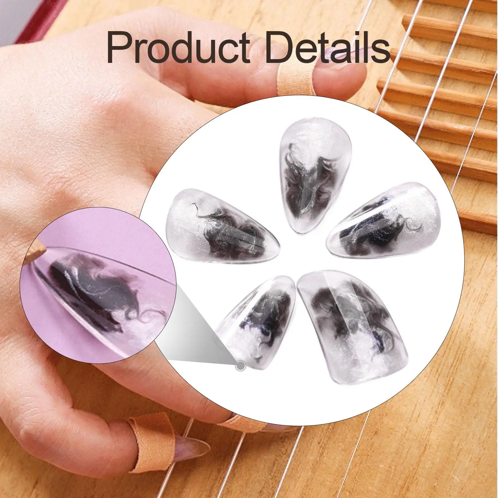 Pipa Nails Practice Pipa Finger Picks Ergonomic Comfort Lightweight Unique PC for String Instrument Playing for Professionals