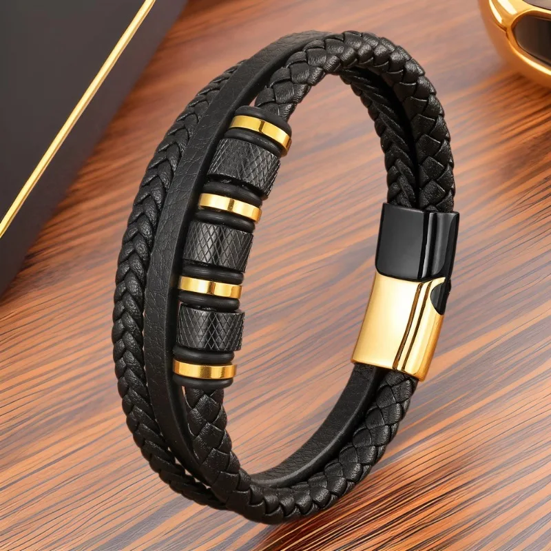 

Viral Tungsten-coated Leather Bracelet, Tactical Design for Festival Outfits