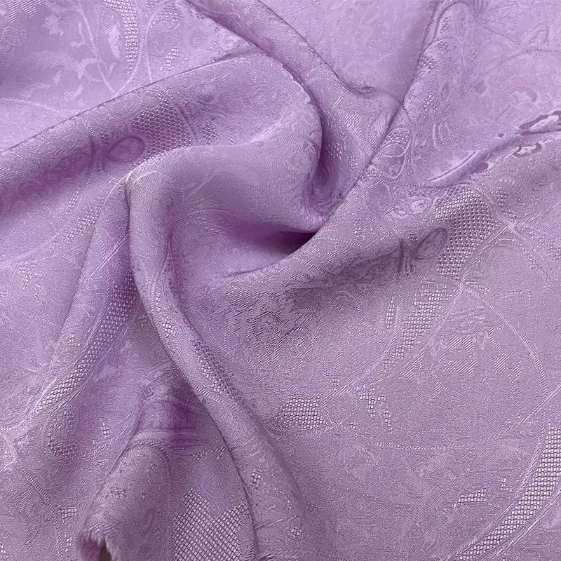 Silk Acetate Fabric High-Grade Flower Rose Jacquard Silk High-Grade Fabric Dark Flower Ancient Chinese Clothing Dress Cheongsam