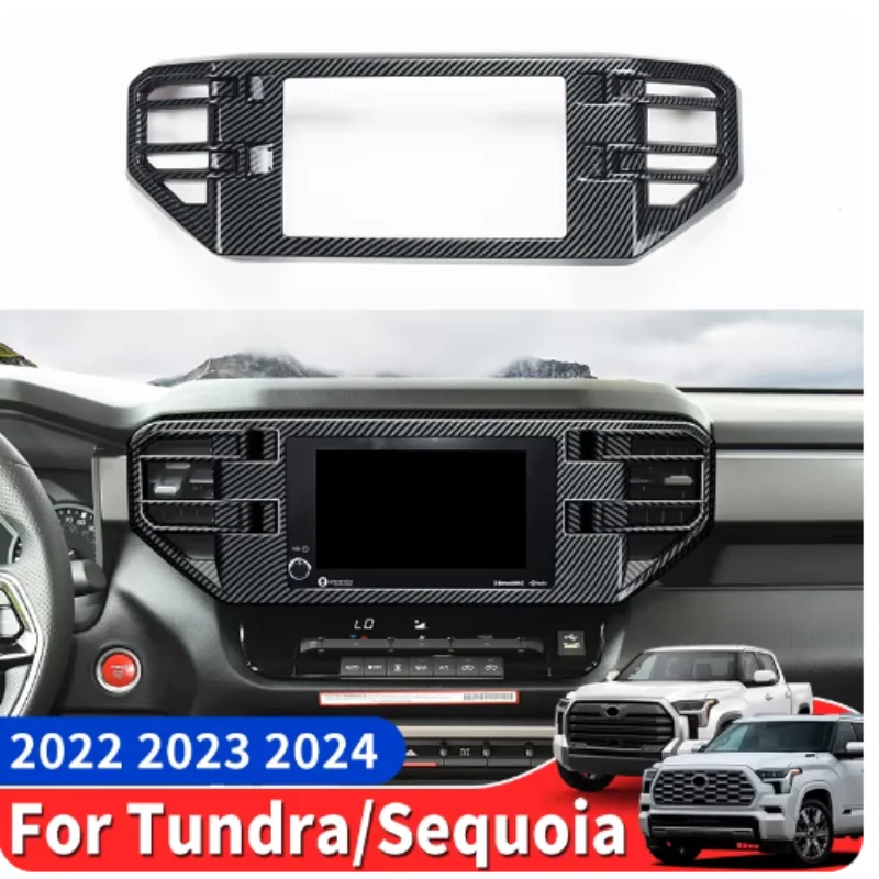 

For 2022 2023 2024 Toyota Tundra Center Console Navigation Panel fiber pattern sticker Interior Decoration Accessories