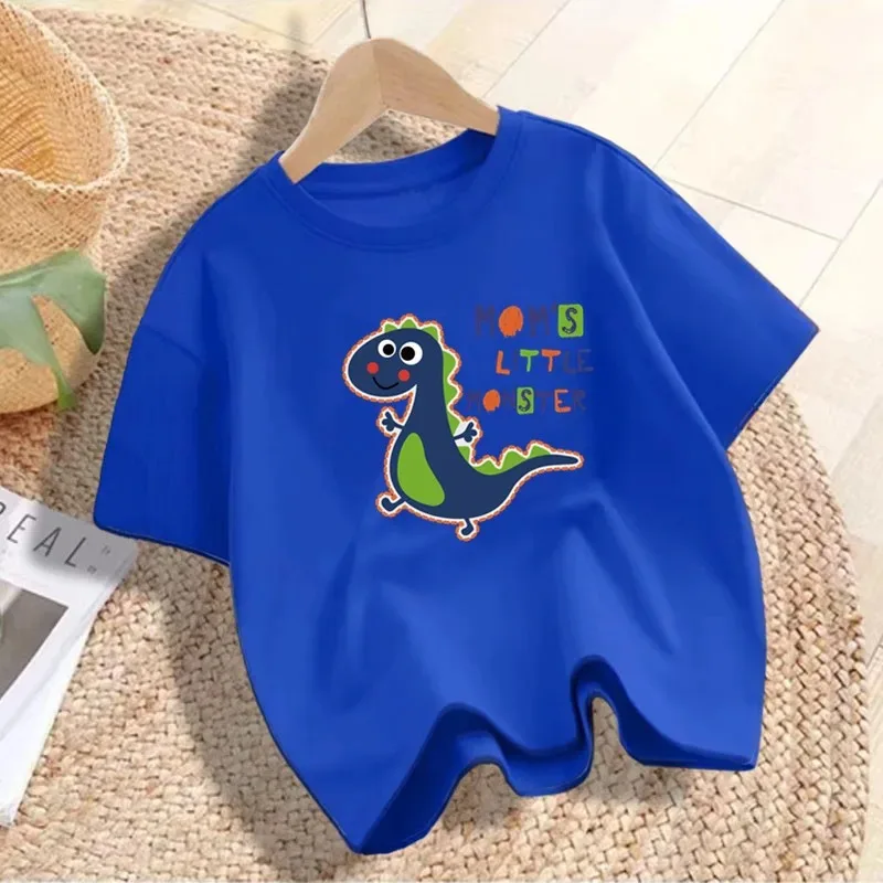 3~14Y Little Boys Cartoon Tee shirt Kids Summer Clothes Baby Dino T-shirt Dinosaur Print Boys T-Shirt