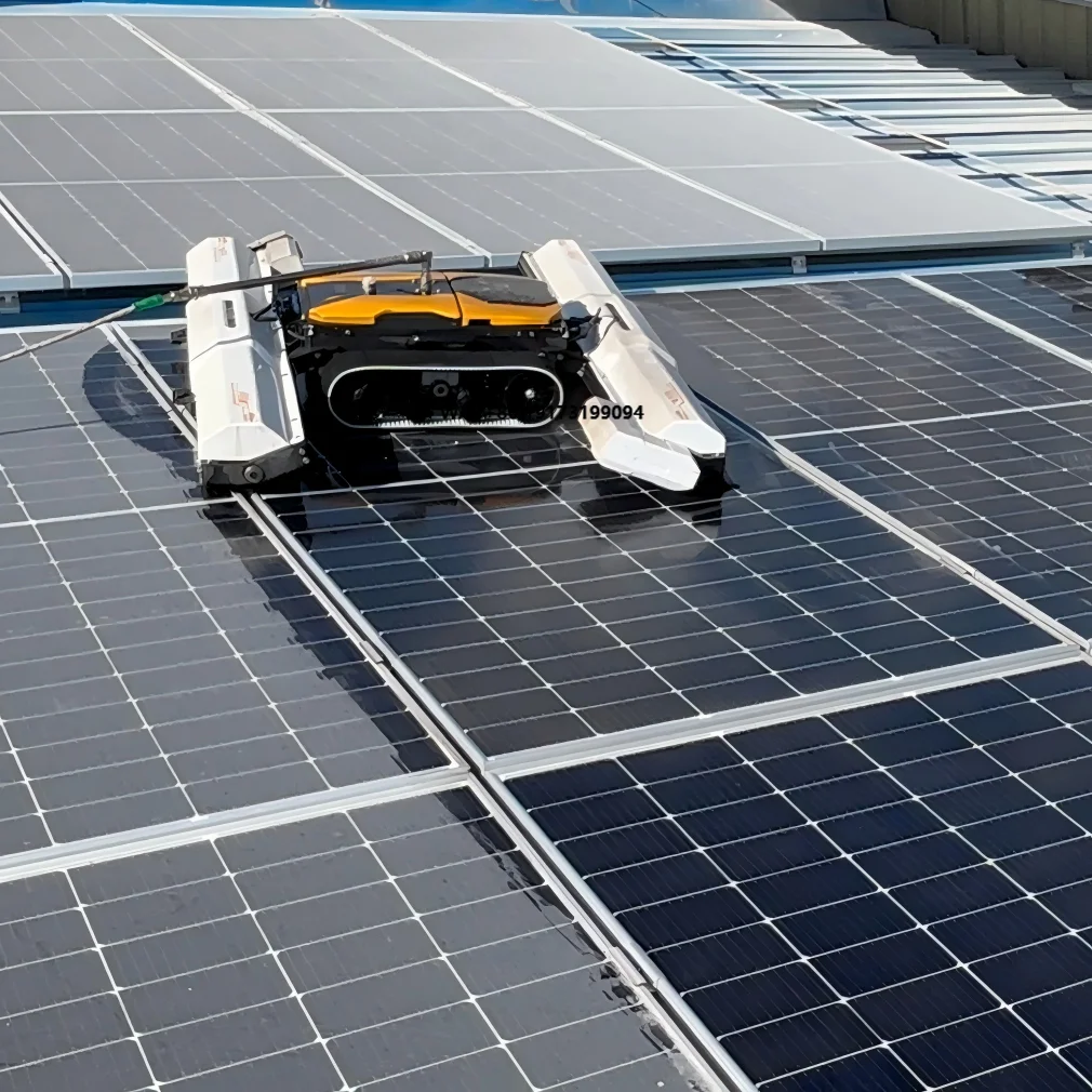 Cepillo de Limpieza de Paneles Solares de Doble Cabezal/Máquina Automática, Robot Eficiente para Limpieza de Paneles Solares, Robot de Limpieza Fotovoltaica