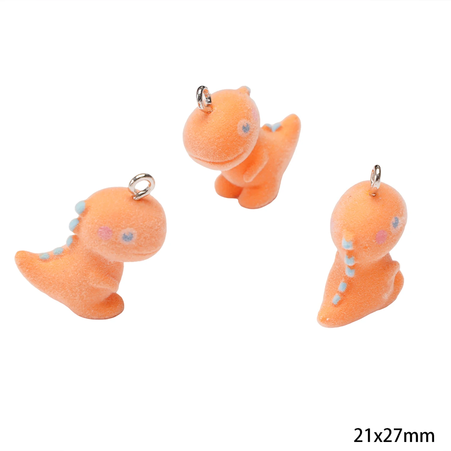 3D Flocking Resin Animal Charms for DIY Jewelry