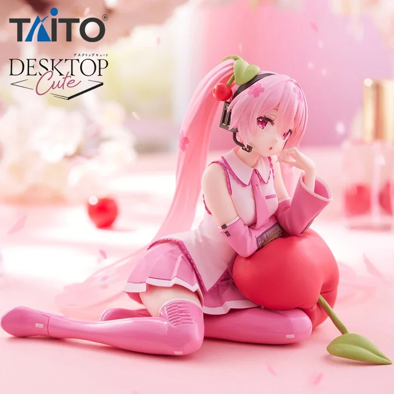 TAiTO Desktop Cute Hatsune Miku ~Cherry Pillow Ver.~ PVC 13CM Anime Action Figures Model Collection Toy