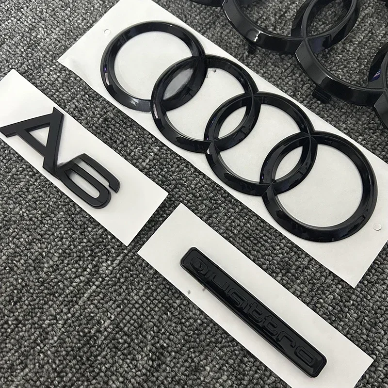 

2025 4 шт./компл. автоаксессуары для Audi A6 2020-2023 логотип автомобиля 4 кольца передняя решетка значок задний багажник наклейка