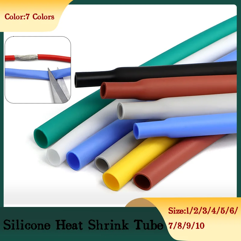 

1-10M1.7:1 Shrink Ratio High Temp Resistant Sleeving for Wire Cable Protection Roll Silicone Fiberglass Heat Shrink Tube 1~10mm