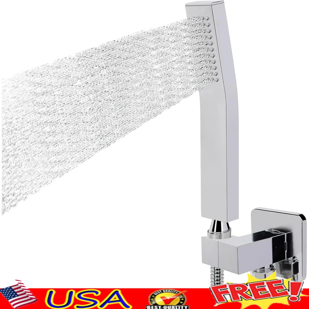

High Pressure Brass Handheld Shower Head Kit Wall Connector Hose Stainless Steel Easy Installation Cleaning Shower System