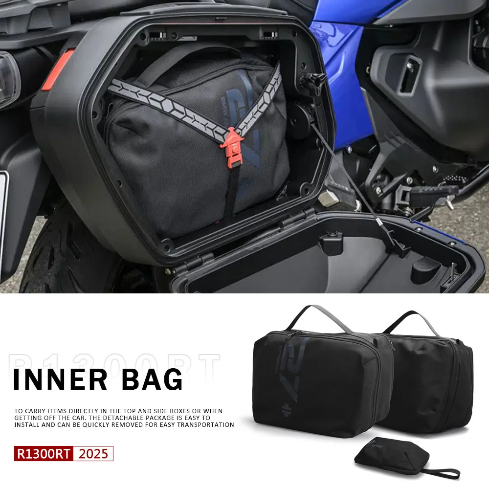 

Black with Logo Luggage Side Case Inner Bag Motorcycle For BMW R 1300 RT R1300 RT R1300RT r1300rt 2025 Top Case Waterproof Bag