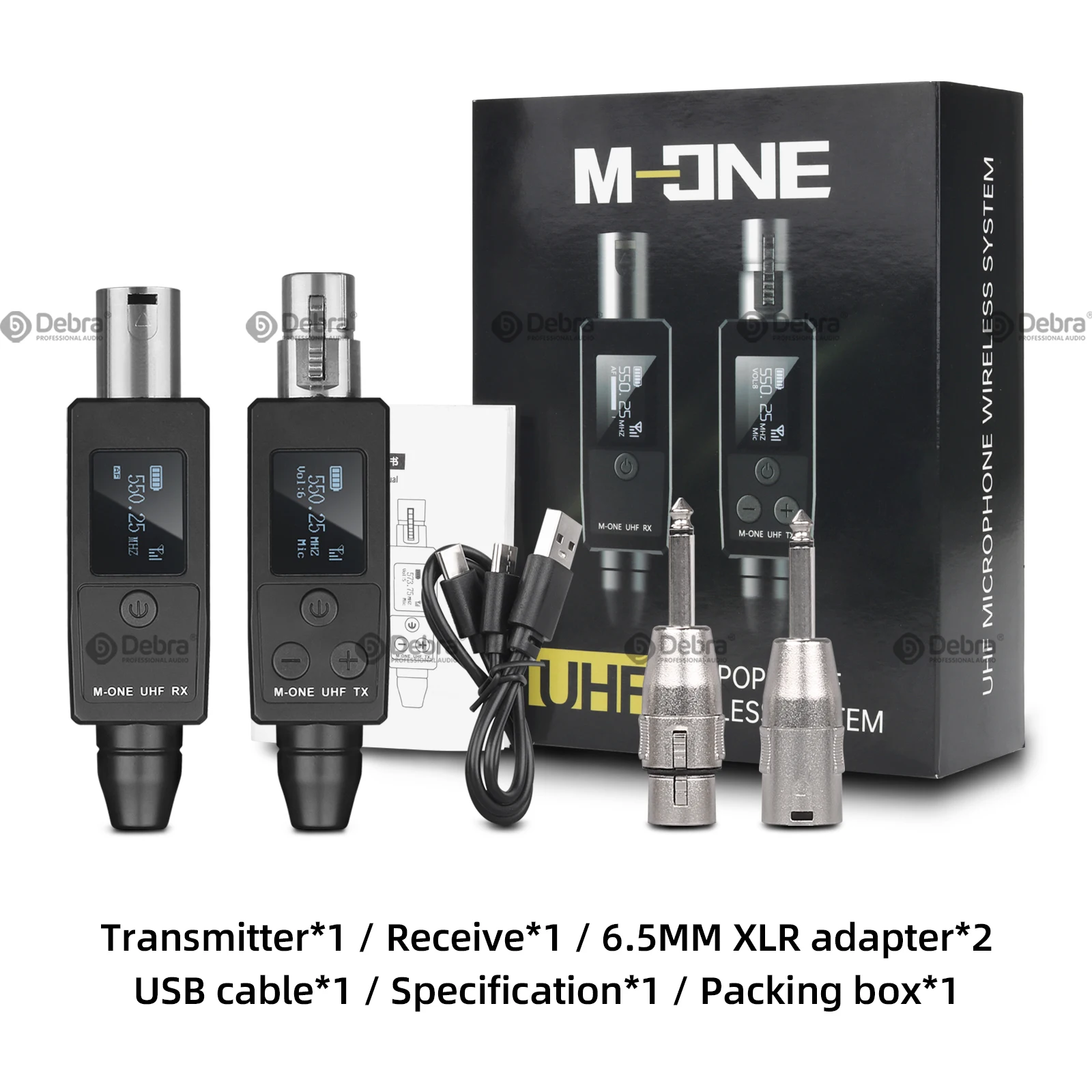 M-ONE Tragbares drahtloses UHF-Sender- und Empfängersystem, 20-Frequenz einstellbar, für tragbares Mikrofon, Gitarre, Audio – Detail 15