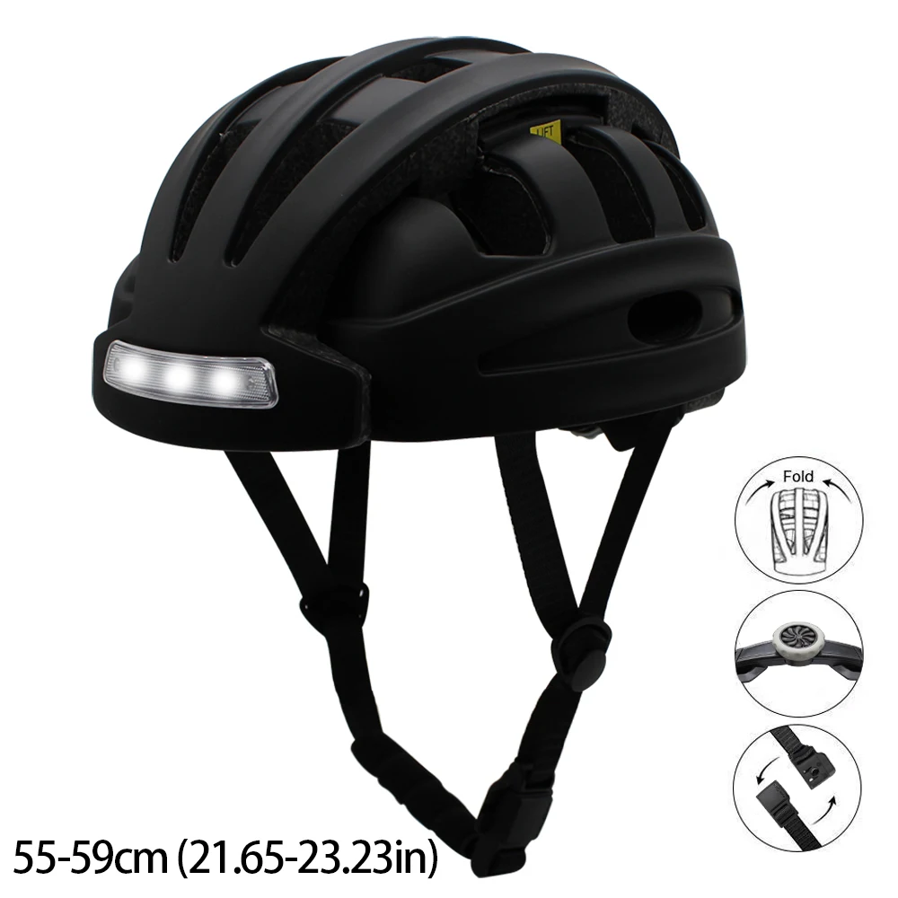 LED portatile equitazione City casco pieghevole ciclismo MTB casco da strada bicicletta leggera con faro posteriore