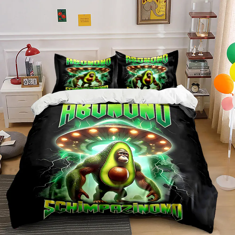 

"Avocado Alien Fun Decor Set" Soft Comfortable Duvet Cover Bedding Set Included 1*Duvet Cover & 2*Pillowcases, gift